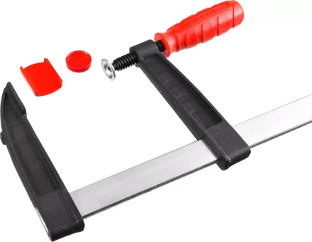 Струбцина ЗУБР "МАСТЕР", тип "F", пластмассовая ручка, стальная закаленная рейка, 120х800мм 32150-120-800 купить в Когалыме