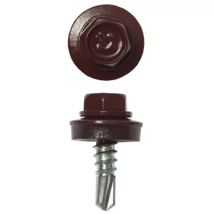 Саморезы ЗУБР "ПРОФЕССИОНАЛ" окраш., RAL 3005 темно-красн., для крепл. кров. матер. к металл. констр., 5.5x19мм, 2500шт 4-300310-55-019-3005 купить в Когалыме