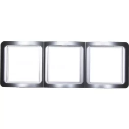 Панель СВЕТОЗАР "ГАММА" накладная, вертикальная, цвет светло-серый металлик, 3 гнезда SV-54149-SM