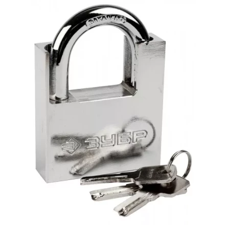 Замок ЗУБР "ЭКСПЕРТ" навесной, стальной корпус, закаленная дужка, с дополнительной защитой, 70мм 37223-70 купить в Когалыме