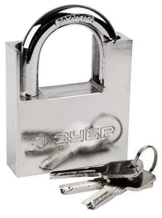 Замок ЗУБР "ЭКСПЕРТ" навесной, стальной корпус, закаленная дужка, с дополнительной защитой, 70мм 37223-70 купить в Когалыме