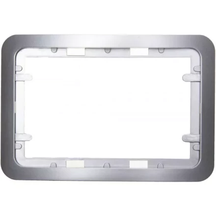 Панель СВЕТОЗАР "ГАММА" накладная для двойных розеток, цвет светло-серый металлик, 1 гнездо SV-54145-2-SM купить в Когалыме