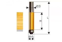 Фреза кромочная прямая ф12,7х38мм хв. 12мм 46165