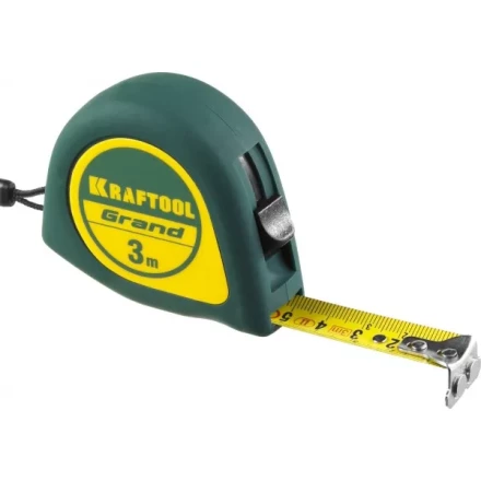 Рулетка KRAFTOOL GRAND, обрезиненный пластиковый корпус, 3м/16мм 34022-03-16 купить в Когалыме