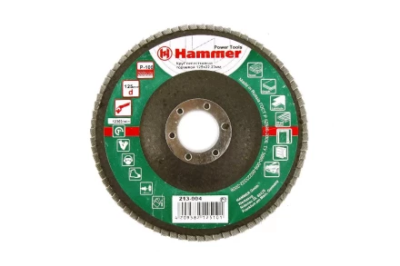 Круг Лепестковый Торцевой (КЛТ) HAMMER КЛТ 1 Ф125х22 Р100 213-004 купить в Когалыме