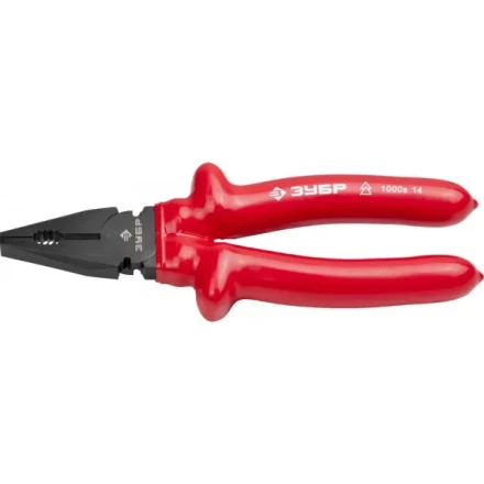 Плоскогубцы ЗУБР "МАСТЕР" "ЭЛЕКТРИК" комбинированные, диэлектрические, высоковольтные до ~1000В, 200мм 2214-1-20_z02 купить в Когалыме