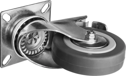 ЗУБР d 75 мм, г/п 50 кг, резина/полипропилен, поворотное колесо c тормозом (30956-75-B) купить в Когалыме