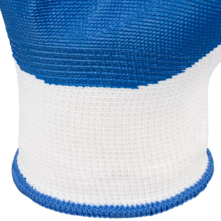 Перчатки полиэфирные с синим нитрильным покрытием, размер 9, 13 класс вязки// Сибртех 678625 купить в Когалыме