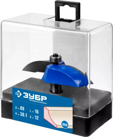 ЗУБР 89 x 16 мм, радиус 38.1 мм, фреза фигирейная №2, Профессионал (28761-89) купить в Когалыме