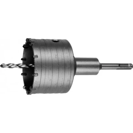 Коронка ЗУБР буровая, коническая посадка центрирующего сверла, SDS-Plus хвостовик, в сборе, 83мм 2918-83_z01 купить в Когалыме