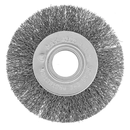 Щетка для УШМ, 100 мм, посадка 22.2 мм, плоская, витая проволока 0.3 мм Сибртех 746487 купить в Когалыме