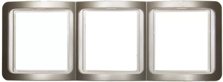 Панель СВЕТОЗАР "ГАММА" накладная, вертикальная, цвет золотой металлик, 3 гнезда SV-54149-GM купить в Когалыме