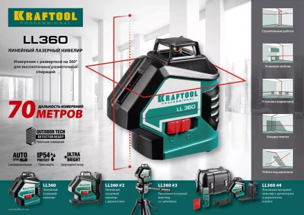 Нивелиры лазерные LL-360, 360 град, 20/70м, IP54 34645 купить в Когалыме