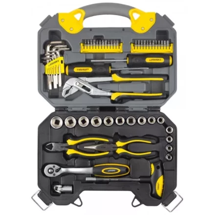 Набор инструментов STAYER "PROFI" универсальный, высококачественная CRV сталь, хромированное покрытие, 56 предметов 27710-H56 купить в Когалыме