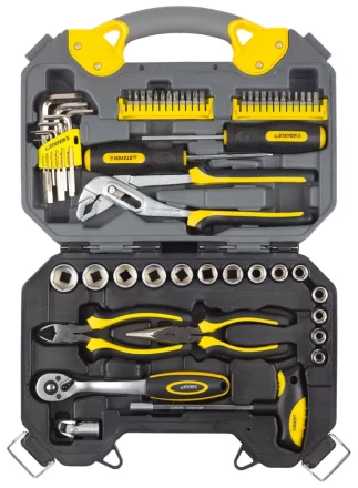 Набор инструментов STAYER "PROFI" универсальный, высококачественная CRV сталь, хромированное покрытие, 56 предметов 27710-H56 купить в Когалыме