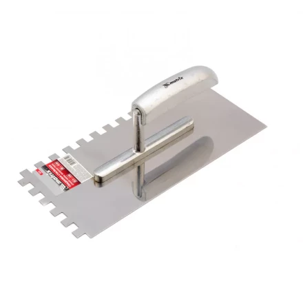 Гладилка из нержавеющей стали 280 x 130 мм деревянная ручка зуб 10 x 10 мм Matrix 86741 купить в Когалыме