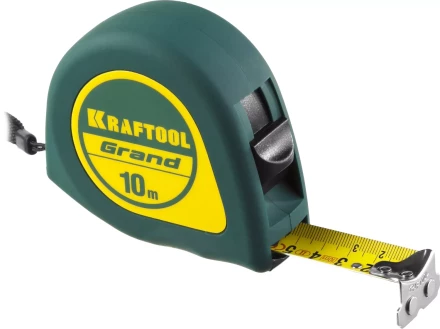 Рулетка KRAFTOOL GRAND, обрезиненный пластиковый корпус, 10м/25мм 34022-10-25 купить в Когалыме