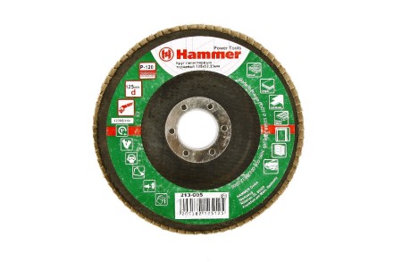 Круг Лепестковый Торцевой (КЛТ) HAMMER КЛТ 1 Ф125х22 Р120 213-005 купить в Когалыме