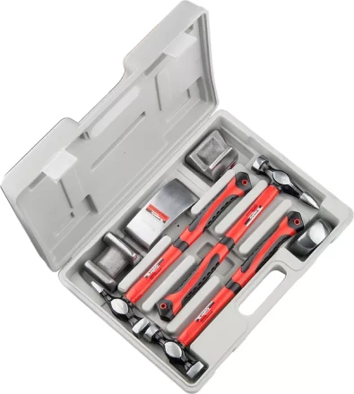 Набор рихтовочный 3 молотка с фибергласовыми ручками 4 наковальни в пласт. боксе MATRIX 10845 купить в Когалыме