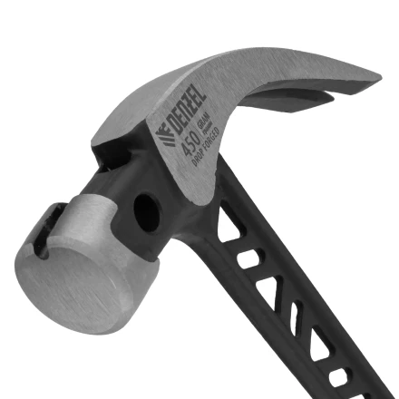 Молоток-гвоздодёр Denzel 10466, 450 г, цельнокованый,боек с магнитом, двухкомп. обрезин. рук-ка купить в Когалыме