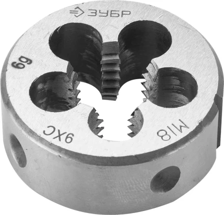 Плашка ЗУБР "МАСТЕР" круглая ручная для нарезания метрической резьбы, М18 x 2,5 4-28022-18-2.5 купить в Когалыме