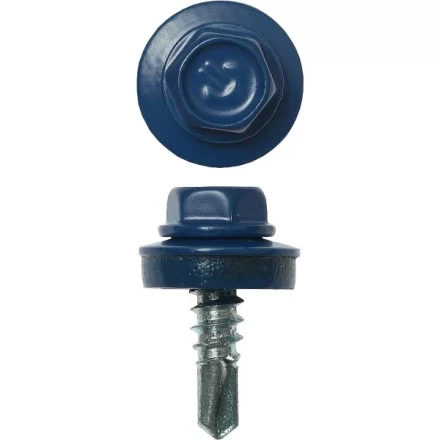 Саморезы ЗУБР "ПРОФЕССИОНАЛ" окраш., RAL 5005 синий насыщен., для крепл. кров. матер. к металл. констр., 5.5x19мм, 500шт 4-300315-55-019-5005 купить в Когалыме