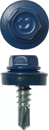 Саморезы ЗУБР "ПРОФЕССИОНАЛ" окраш., RAL 5005 синий насыщен., для крепл. кров. матер. к металл. констр., 5.5x19мм, 500шт 4-300315-55-019-5005 купить в Когалыме