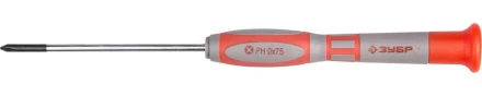 Отвертка ЗУБР "МАСТЕР" для точных работ, Cr-V, PH №0х75мм 25632-0-075 купить в Когалыме
