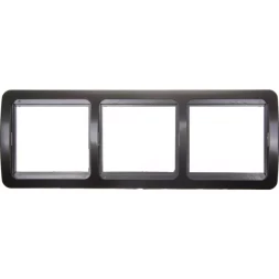 Панель СВЕТОЗАР "ГАММА" накладная, вертикальная, цвет темно-серый металлик, 3 гнезда SV-54149-DM