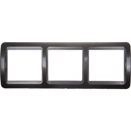 Панель СВЕТОЗАР "ГАММА" накладная, вертикальная, цвет темно-серый металлик, 3 гнезда SV-54149-DM купить в Когалыме