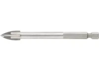 Сверло по керамической плитке 12 мм, крестовая пластинка, шестигр. хвостовик БАРС 72811