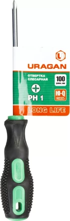 Отвертка URAGAN c двухкомпонентной рукояткой, PH1 x 100мм 25076-1-10_z01 купить в Когалыме