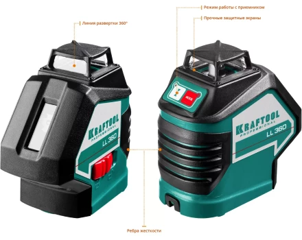 Нивелиры лазерные LL-360, 360 град, 20/70м, IP54 34645-2 купить в Когалыме