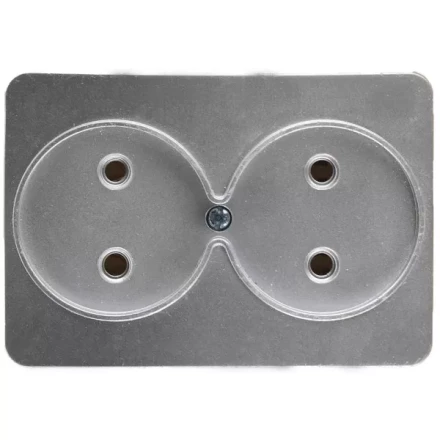 Розетка СВЕТОЗАР "ГАММА" без заземления, двойная, без вставки и рамки, цвет светло-серый металлик, 16А/~250В SV-54102-SM купить в Когалыме