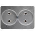 Розетка СВЕТОЗАР "ГАММА" без заземления, двойная, без вставки и рамки, цвет светло-серый металлик, 16А/~250В SV-54102-SM купить в Когалыме