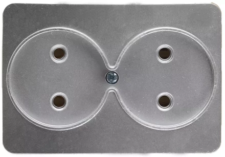 Розетка СВЕТОЗАР "ГАММА" без заземления, двойная, без вставки и рамки, цвет светло-серый металлик, 16А/~250В SV-54102-SM купить в Когалыме