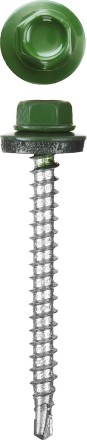 Саморезы СКМ кровельные, RAL 6002 зеленый лист, 19 x 5.5 мм, 2 500 шт, для металлических конструкций, STAYER 30300-55-019-6002 купить в Когалыме