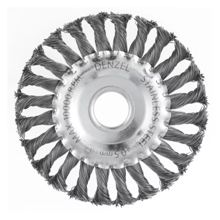 Щетка для УШМ 125 мм Плоская крученая нержавеющая проволока 0.5 мм посадка 22.2 мм Denzel 746323 купить в Когалыме