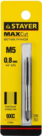 Метчик STAYER &quot;MASTER&quot; одинарный, для сквозных отверстий, сталь 9ХС, М5х0,8 28020-05-0.8 купить в Когалыме