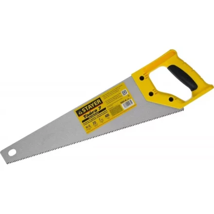 Ножовка универсальная (пила) "Тайга-7", 400мм,7TPI, закаленный зуб, рез вдоль и поперек волокон, для средн заготовок, фанеры, ДСП,МДФ, STAYER 15050-40_z02 купить в Когалыме