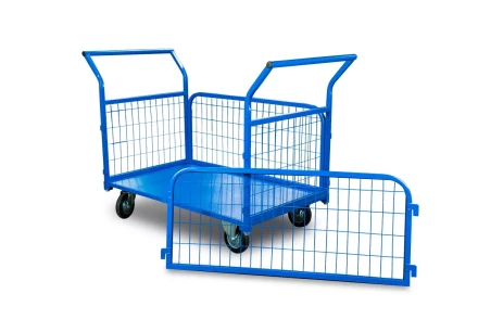 Тележка платформенная TOR ТП-3С (700х1200) с бортами из сетки и двумя ручками (колеса 160 мм) 1012415 купить в Когалыме