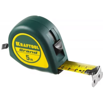 Рулетка KRAFTOOL GRAND, обрезиненный пластиковый корпус, 5м/25мм 34022-05-25 купить в Когалыме