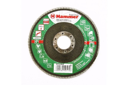 Круг Лепестковый Торцевой (КЛТ) HAMMER КЛТ 1 Ф125х22 Р150 213-006 купить в Когалыме