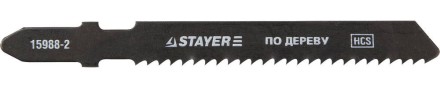 Полотна STAYER &quot;PROFI&quot;, T119B, для эл/лобзика, HCS, по дереву, фанере, ДСП, EU-хвост., шаг 2мм, 50мм, 2шт 15988-2_z01 купить в Когалыме