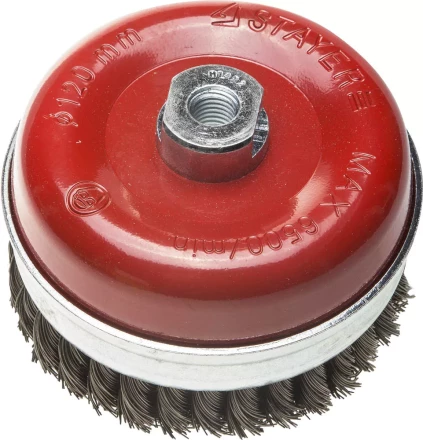 ЗУБР "ПРОФЕССИОНАЛ". Щетка чашечная усиленная для УШМ, плетеные пучки стальной проволоки 0,5мм, 120ммхМ14 3527-120_z02 купить в Когалыме
