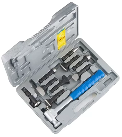 Набор рихтовочный молоток цельнометал. обрезин. ручка сменные бойки  9 шт. в боксе  MATRIX 10850 купить в Когалыме