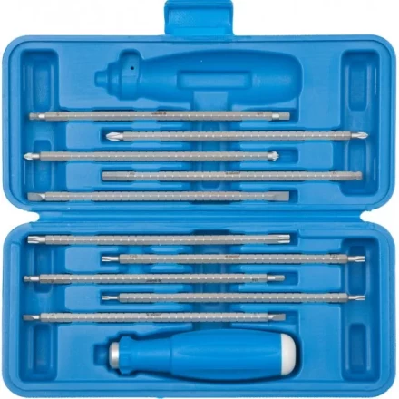 Набор ЗУБР: Отвертка с 2сторонними стержнями, пластик бокс, хромомолибденовая сталь, 11 предметов, 175мм 25427-H11 купить в Когалыме