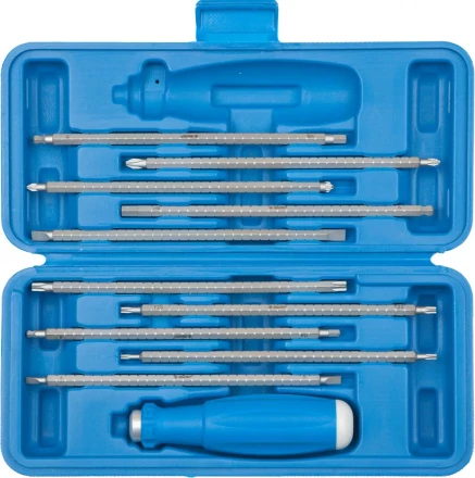 Набор ЗУБР: Отвертка с 2сторонними стержнями, пластик бокс, хромомолибденовая сталь, 11 предметов, 175мм 25427-H11 купить в Когалыме