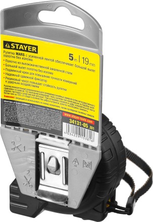 Рулетка STAYER &quot;PROFI&quot; &quot;MARS&quot;, обрезиненный корпус, 5мх19мм 34131-05 купить в Когалыме