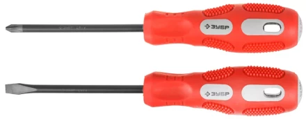 Набор отверток ЗУБР "МАСТЕР", хром-ванадиевая сталь, эргономичная трехкомпонентная рукоятка, 2шт 25235-H2 купить в Когалыме